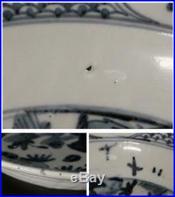 10.7inch Chinese Antique Blue & White porcelain plate kosometsuke CCVP37