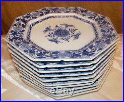 10 Antique Japanese Blue & White Porcelain Dishes Probably Arita Signed