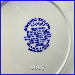 10 J & G Meakin ROMANTIC ENGLAND Blue HADDON HALL 10 Dinner Plates ROUND MARK