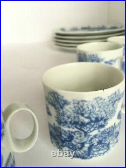 10 PC Set Rosenthal Studio Line SERENADE GERMANY Blue White Dinner Plate TeaCup