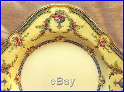 10 Royal Worcester Rosemary Sky Blue White Luncheon Plates 1920's +bonus Plate