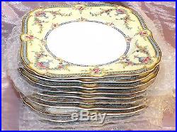 10 Royal Worcester Rosemary Sky Blue White Luncheon Plates 1920's +bonus Plate