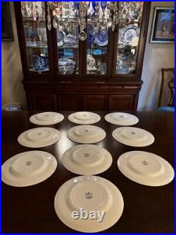 10queens / England Calico Blue & White Chintz Floral Dinner Plates