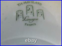 11 Pcs Th Haviland Limoges France Cobalt Gold Raised Floral 8 3/4 Lunch Plates