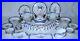 $12K Vg German Hutschenreuther Maria Theresia Coburg Blue Border HP Porcln Set 2