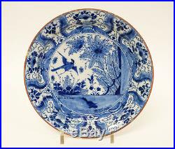 12 Antique 18thC Dutch Delft Pottery Blue & White Charger Plate De Grieksche A