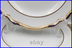 12 Copeland Spode Stafford Blue Leaf & Gold Dinner Plates T. Goode 10.5 9688