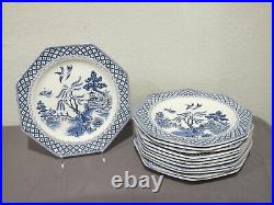 (12) Royal Staffordshire J&G Meakin Blue & White Willow Octagonal Dinner Plates
