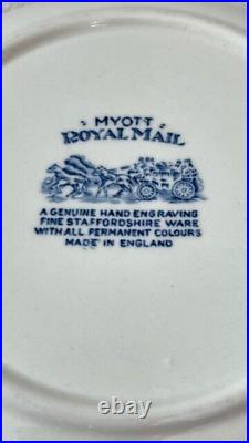 12 Set Myott ROYAL MAIL salad Plates 7.5 Blue & White Staffordshire