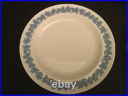 14 Piece Wedgwood Embossed Queensware Set White Blue Salad Bread Plate Cup Sauce