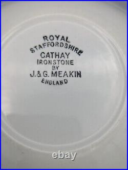 14 pc Royal Staffordshire Cathay Ironstone J&G Meakin 12 Dinner Plates 2 Bowls