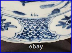 16TH / 17TH Ming / Swatow Chinese Blue and White Charger 16 Inch Diameter