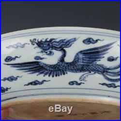 16 China old antique Porcelain Ming Xuande Blue & white soldiers Plate
