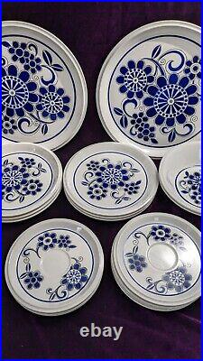 16 Pcs Mid Century Modern Mikasa Light N' Lively SEA ISLE Blue & White China