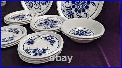 16 Pcs Mid Century Modern Mikasa Light N' Lively SEA ISLE Blue & White China