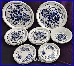 16 Pcs Mid Century Modern Mikasa Light N' Lively SEA ISLE Blue & White China