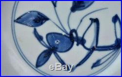 16th Century Ming Tianqi Chinese Blue & White Porcelain Dish Plate