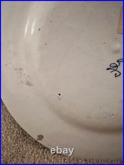 1700s 18th century Delft blue and white Plate dish with coat of arms