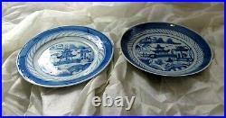 1780 Antique Chinese Canton Blue & white Porcelain Plate Dish Qianlong Export