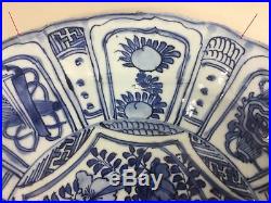 17th C. Chinese Wanli Ming / Transitional Kraak Blue and White Charger / Dish