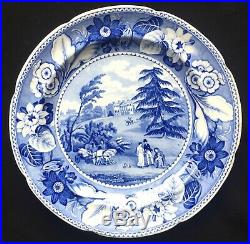 1815 Princess Charlotte-Claremont Surrey-Blue White Transferware Pearlware Plate