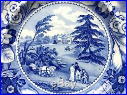 1815 Princess Charlotte-Claremont Surrey-Blue White Transferware Pearlware Plate