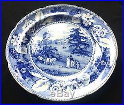 1815 Princess Charlotte-Claremont Surrey-Blue White Transferware Pearlware Plate