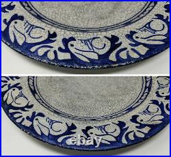 1896-1928 DEDHAM POTTERY 12.25 Rabbit Charger, Blue & White Arts & Crafts Plate