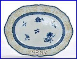18C Chinese Export Blue & White Porcelain Basket Weave Border Plate Platter 10