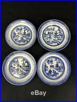 18/19th C Chinese Export Porcelain Blue & White Plates/Saucer (set of 4) (#28)