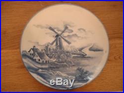 18c Chinese Delft Blue & White Windmill Plate