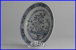 18c Qing Qianlong Blue White Porcelain Plate Chinese China Antique