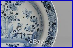 18c Qing Qianlong Blue White Porcelain Plate Chinese China Antique
