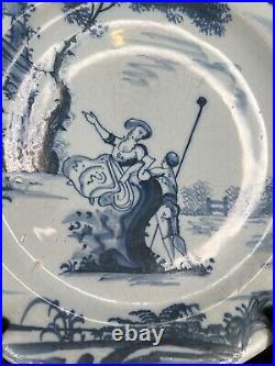 18thC Blue & White English London Delftware Dish c1750 23.5cm