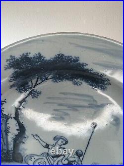 18thC Blue & White English London Delftware Dish c1750 23.5cm