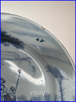 18thC Blue & White English London Delftware Dish c1750 23.5cm