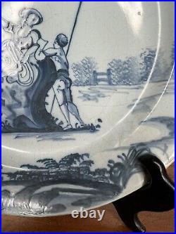 18thC Blue & White English London Delftware Dish c1750 23.5cm