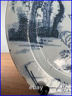 18thC Blue & White English London Delftware Dish c1750 23.5cm