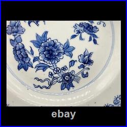 18th CENTURY CHINESE ORIENTAL BLUE AND WHITE PLATE 23CM