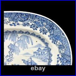 18th CENTURY CHINESE ORIENTAL BLUE AND WHITE PLATE 29 CM