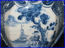 18th CENTURY DELFT BLUE AND WHITE VASE, signed