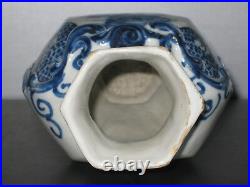 18th CENTURY DELFT BLUE AND WHITE VASE, signed