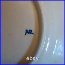 18th C Arras Blue and White Porcelain Plate