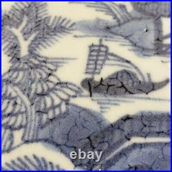 18th C. Chinese Antique Export Blue White Porcelain Bowl Plate Qing Canton 4 pc