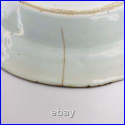 18th C. Chinese Antique Export Blue White Porcelain Bowl Plate Qing Canton 4 pc