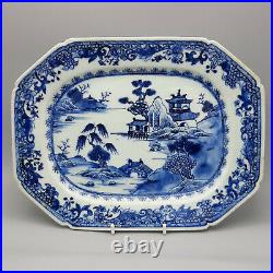 18th C. Chinese Export Porcelain Blue & White Platter