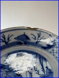 18th Century Blue & White Delft Plate 23cm