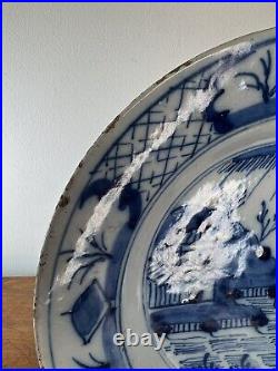 18th Century Blue & White Delft Plate 23cm