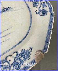 18th Century Chinese Blue and White Meat Plate