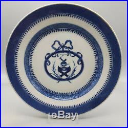 18th Century Chinese Export Blue & White Armorial Plate Bruce